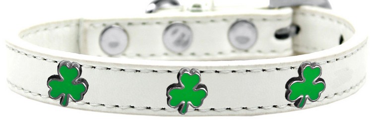 Shamrock Widget Dog Collar White Size 16